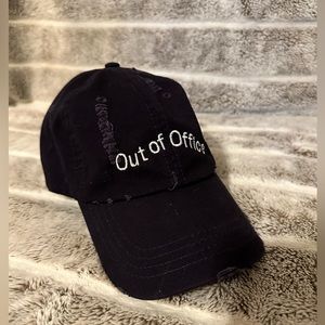 Out of office distressed baseball cap